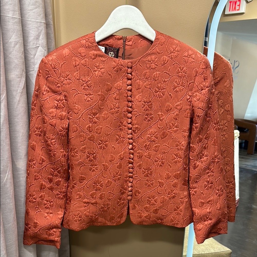 Vintage Anne Klein Rust Embroidered Jacket